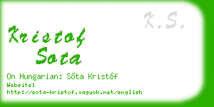 kristof sota business card